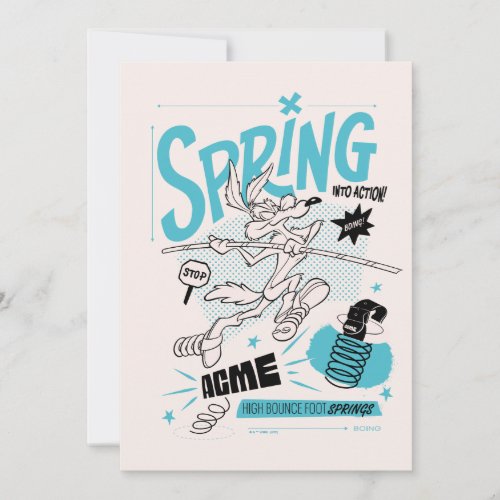 LOONEY TUNES  WILE E COYOTE Spring Into Action Note Card