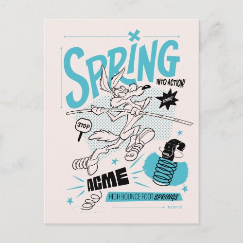 LOONEY TUNES  WILE E COYOTE Spring Into Action Postcard