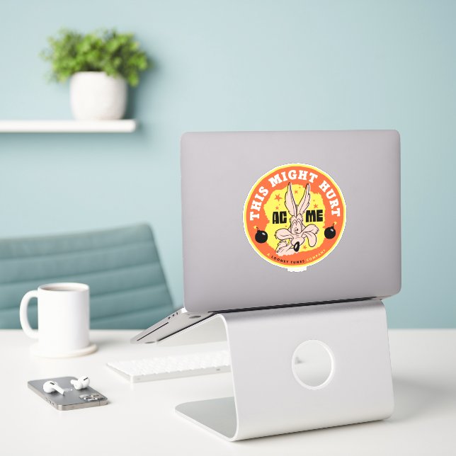 LOONEY TUNES™ | WILE E. COYOTE™ This Might Hurt Sticker (Laptop On Desk)