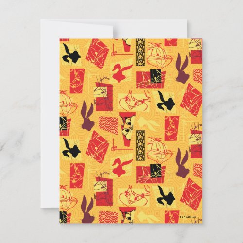 LOONEY TUNES  Year of the Rabbit Pattern Note Card