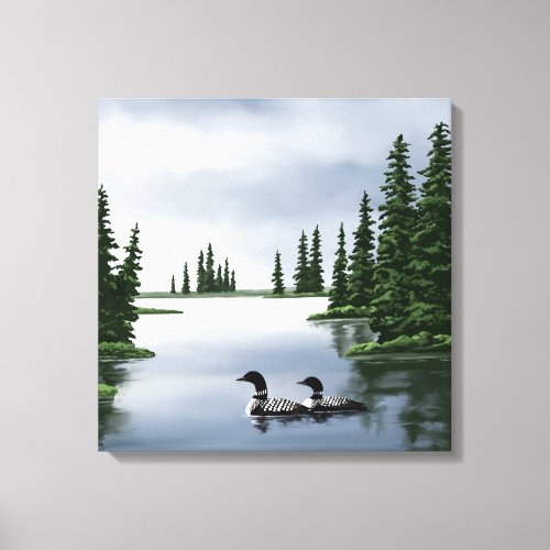 Loons On Water Canvas Prints