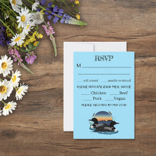 Loons Sunset Blue RSVP Card