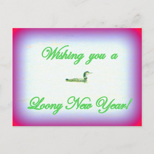 Loony new year postcard (Front)