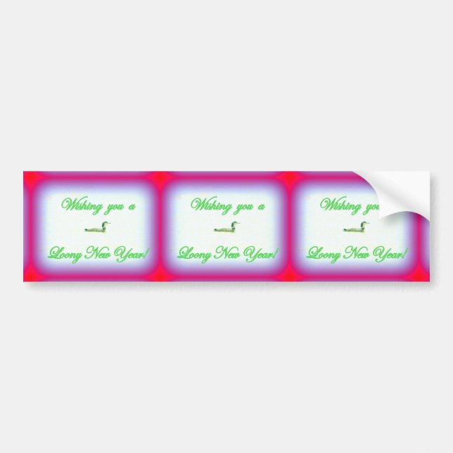 loony new year wishes bumper sticker (Front)