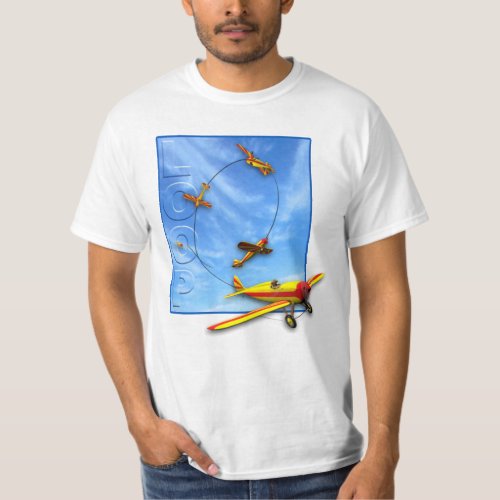 Loop Aerobatic maneuver with Airplane T_Shirt