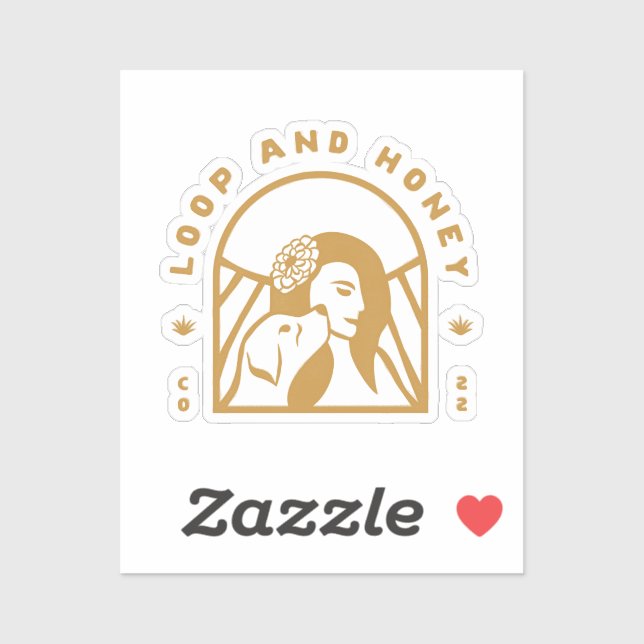 Loop and Honey Represent Logo Sticker in Yellow (Sheet)