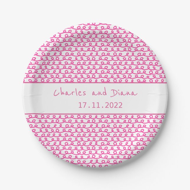 Loop De Loop Hot Pink Paper Plates (Front)