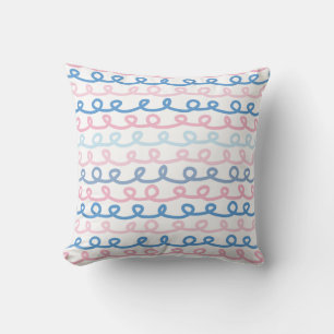 Loop De Loop Pink & Blue Throw Pillow