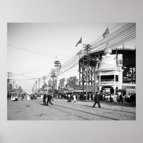 Loop the Loop Ride Surf Avenue Coney Island 1903 Poster