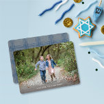Looped Lettering Hanukkah Photo Card<br><div class="desc">This greeting card is perfect for those celebrating Hanukkah to share greetings with family and friends.</div>