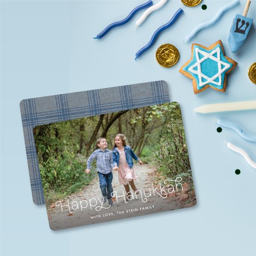 Looped Lettering Hanukkah Photo Card