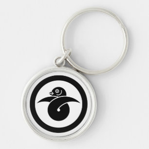 Looped wild goose in circle keychain