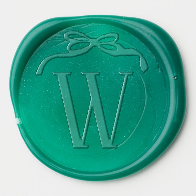 Loopy Bow Single Letter Monogram Wax Seal Sticker (Front)