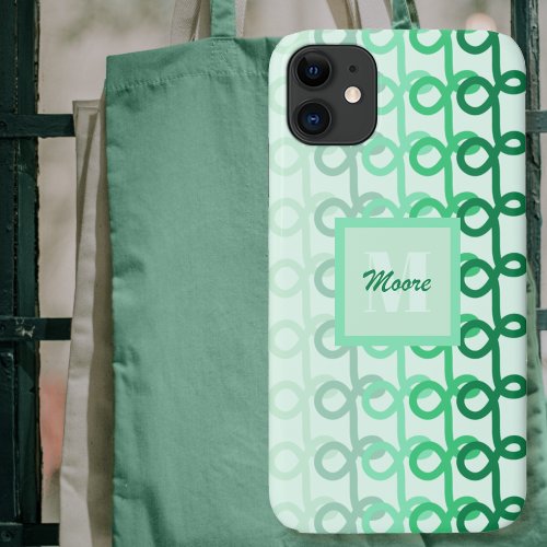 Loopy Lines _ Green Ombre Phone Case