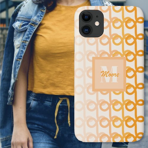 Loopy Lines _ Orange Ombre Phone Case