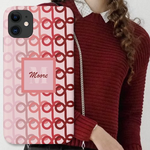 Loopy Lines _ Red to Pink Ombre Phone Case