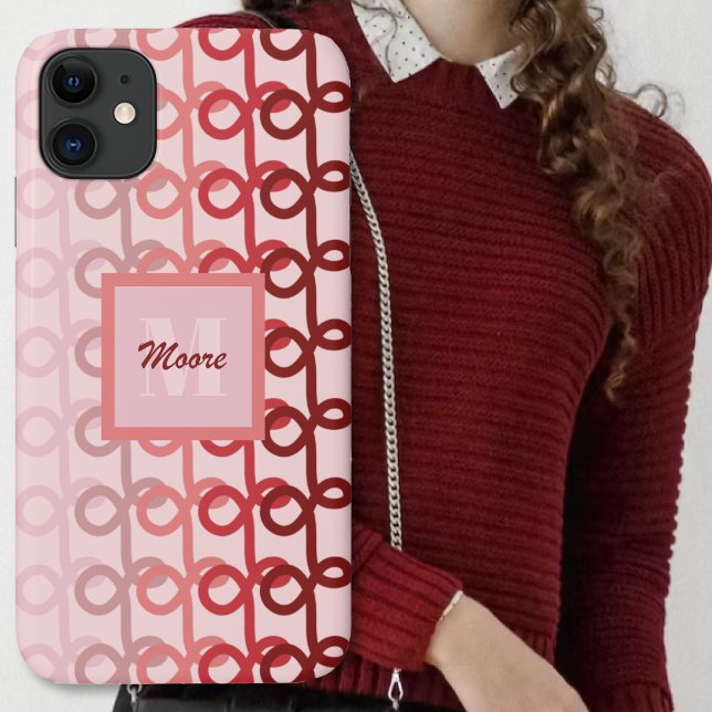 Loopy Lines - Red to Pink Ombre Phone Case (Loopy Lines - Red to Pink Ombre Phone Case by Leapfroglisics Shop)