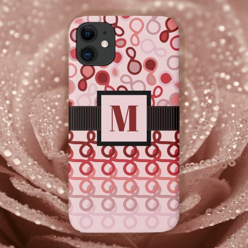 Loopy Lines with hybrid paisley Pink to Red Ombre iPhone 11 Case