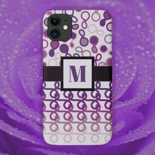 Loopy Lines with hybrid paisley Purple Ombre iPhone 11 Case