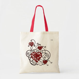 Loopy Love Heart Trellis Tote Bag