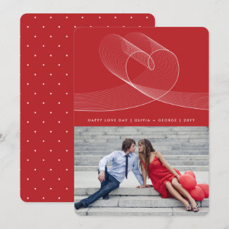 Loopy Love Lines Heart Simple Valentine Day Photo Holiday Card