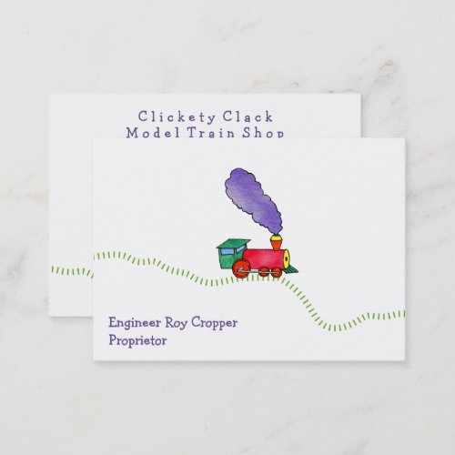 Loose Caboose Clickety Clack Train Shop Business Card