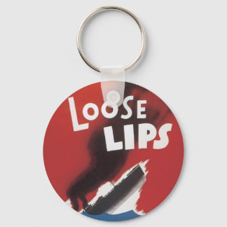 Loose Lips Might Sink Ships Keychain