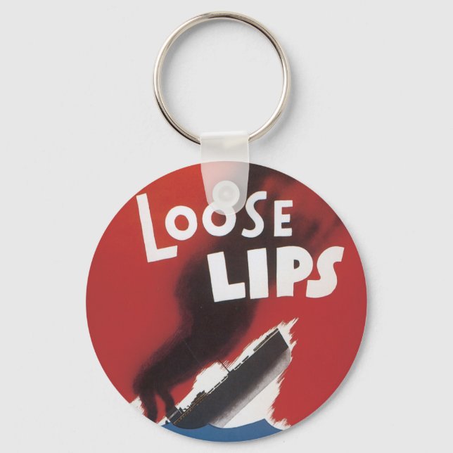 Loose Lips Might Sink Ships Keychain (Front)