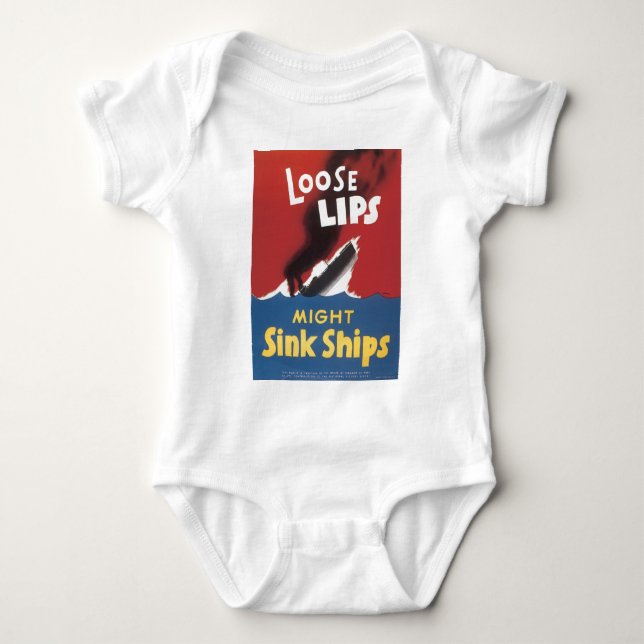 Loose Lips Sink Ships World War 2 T-Shirt (Front)
