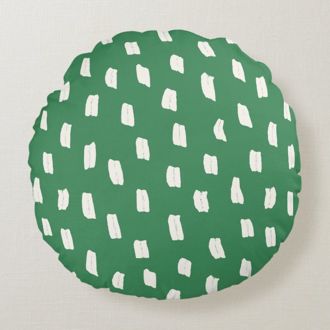 Loose Mark Leaf Green Round Pillow (Front)
