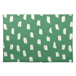 Loose Mark Leaf Green Warm White Cloth Placemat