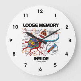 Loose Memory Inside Neuron Synapse Geek Humor Large Clock