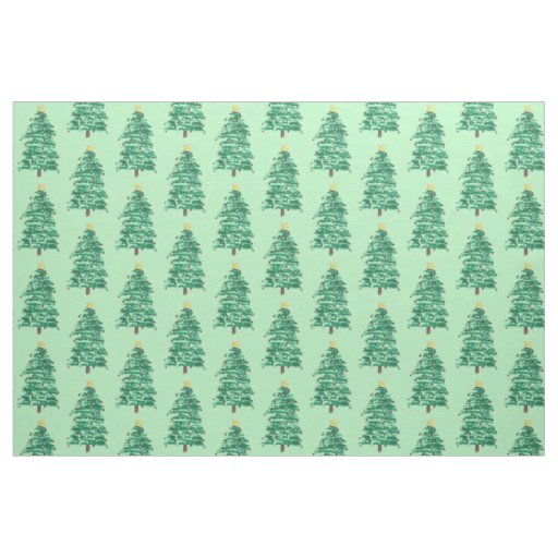 Loose Painting Christmas Tree Pattern Fabric