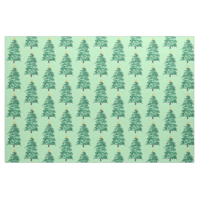 Loose Painting Christmas Tree Pattern Fabric (Fat Quarter)