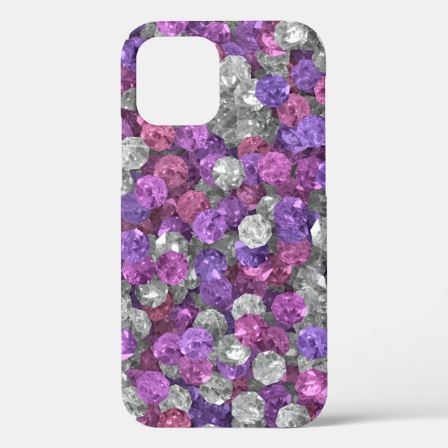 Loose Pink and Purple Gemstones Case-Mate iPhone Case (Back)