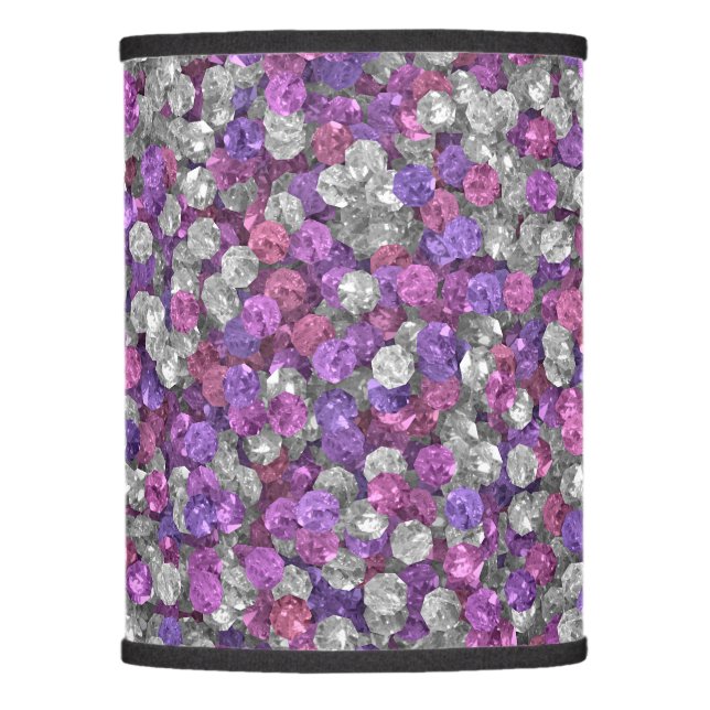 Loose Pink and Purple Gemstones Lamp Shade (Front)