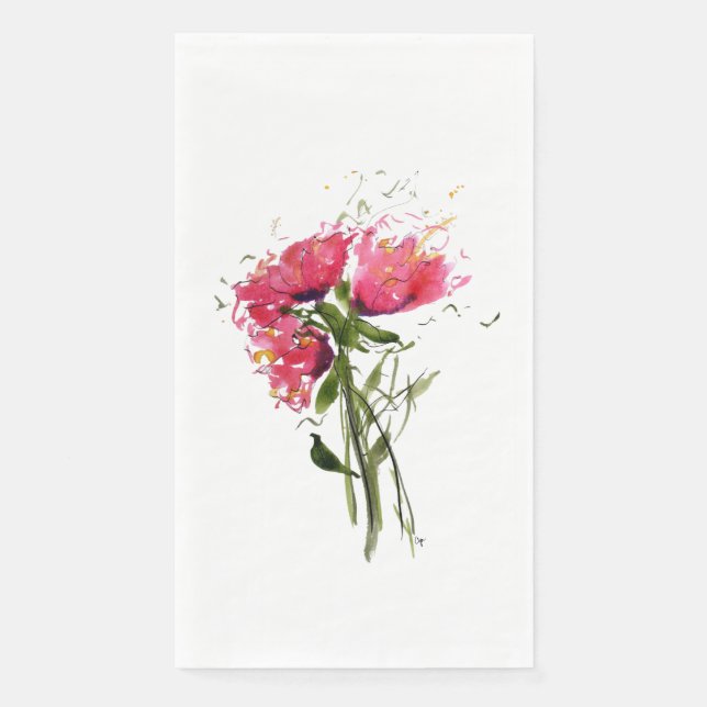 Loose Poppies Paper Guest Towel (Front)