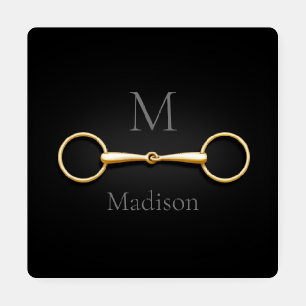 Loose Ring Snaffle Bit Monogrammed Equestrian Coaster Set