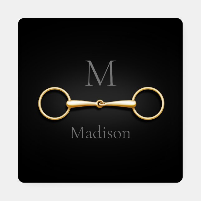 Loose Ring Snaffle Bit Monogrammed Equestrian Coaster Set (Single)