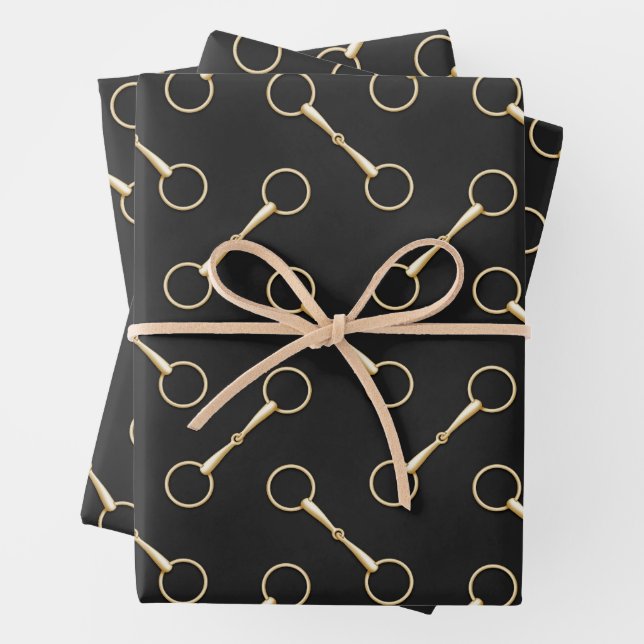 Loose Ring Snaffle Bits Equestrian Wrapping Paper Sheets (In situ)