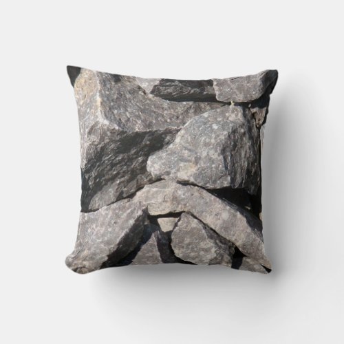 Loose Rough Granite Rock Decorative Throw Pillow