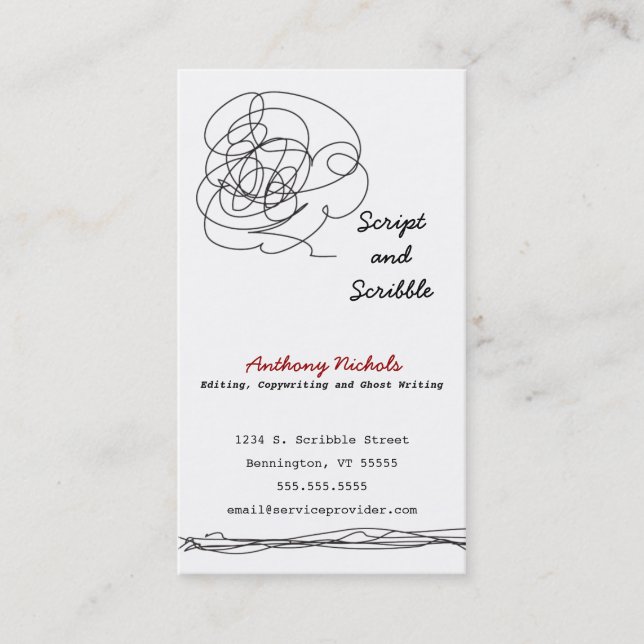 Loose Scribble Art Business Card (Front)