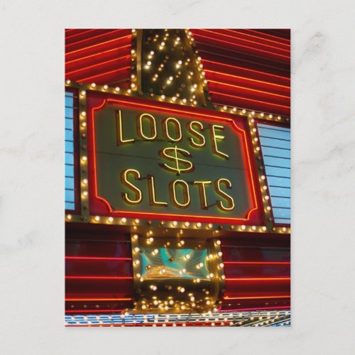 Loose slots sign on casino Las Vegas Nevada Postcard
