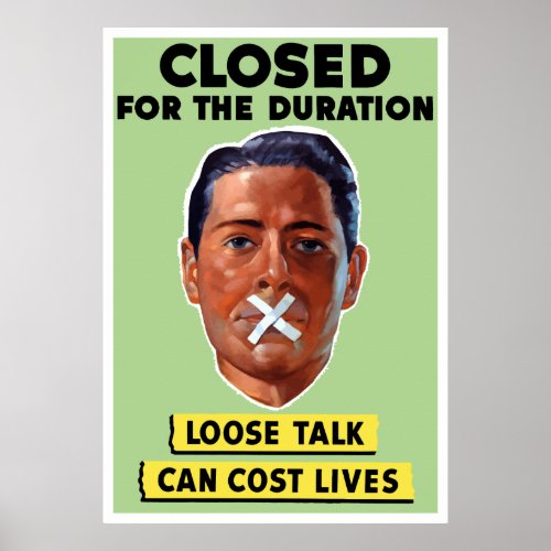 Loose Talk Can Cost Lives Poster