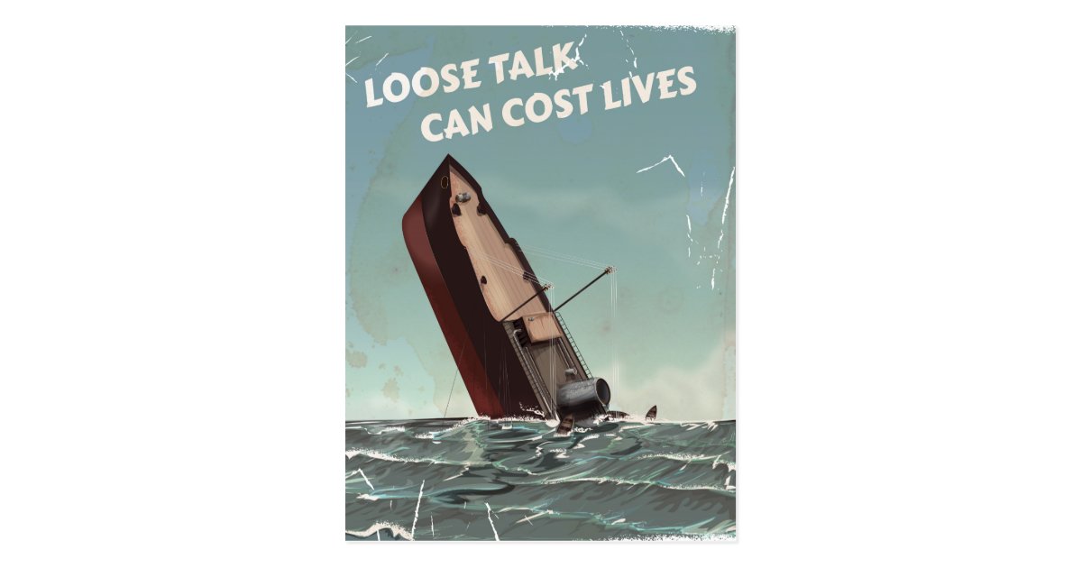Loose Talk Cost Lives WW2 Poster Postcard
