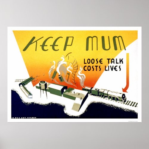 Loose Talk Costs Lives 1943 WPA Poster