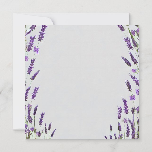 Loose watercolor lavender frame design invitation (Front)