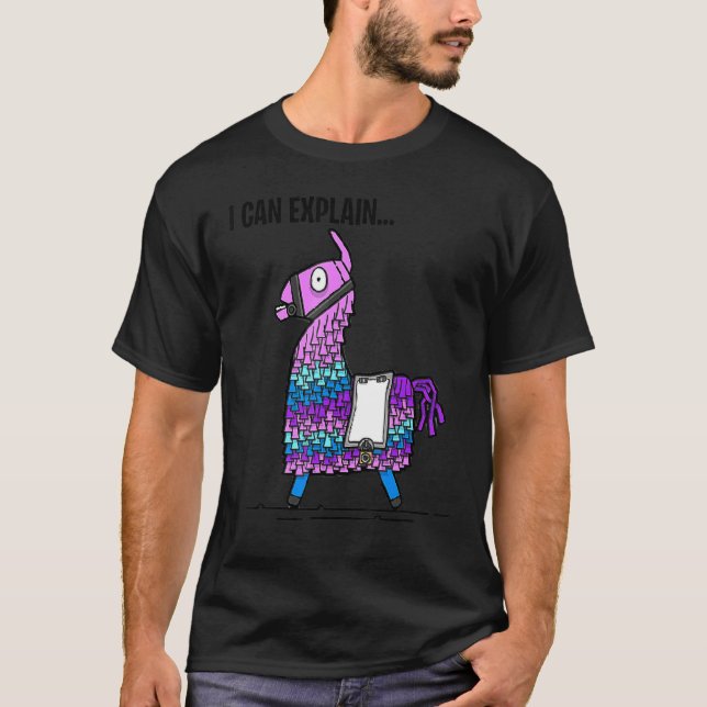 Loot Llama I Can Explain Gaming T-Shirt (Front)