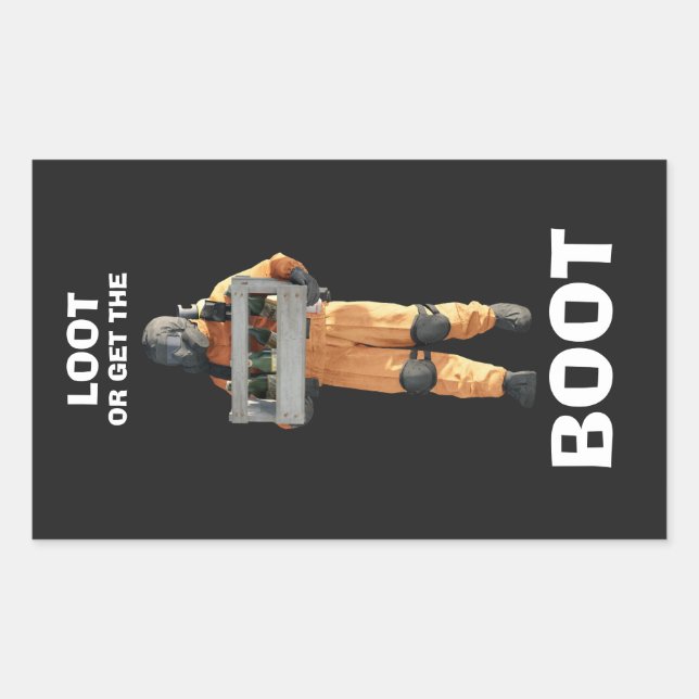 LOOT OR GET THE BOOT - Lethal Company decal Rectangular Sticker (Front)