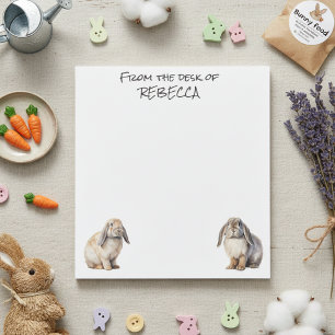 Lop Bunnies From the Desk of Personalized Notepad